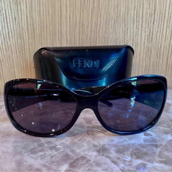Authentic Fendi vintage Y2K Black and Silver FF logo Sunglasses - Picture 9 of 12